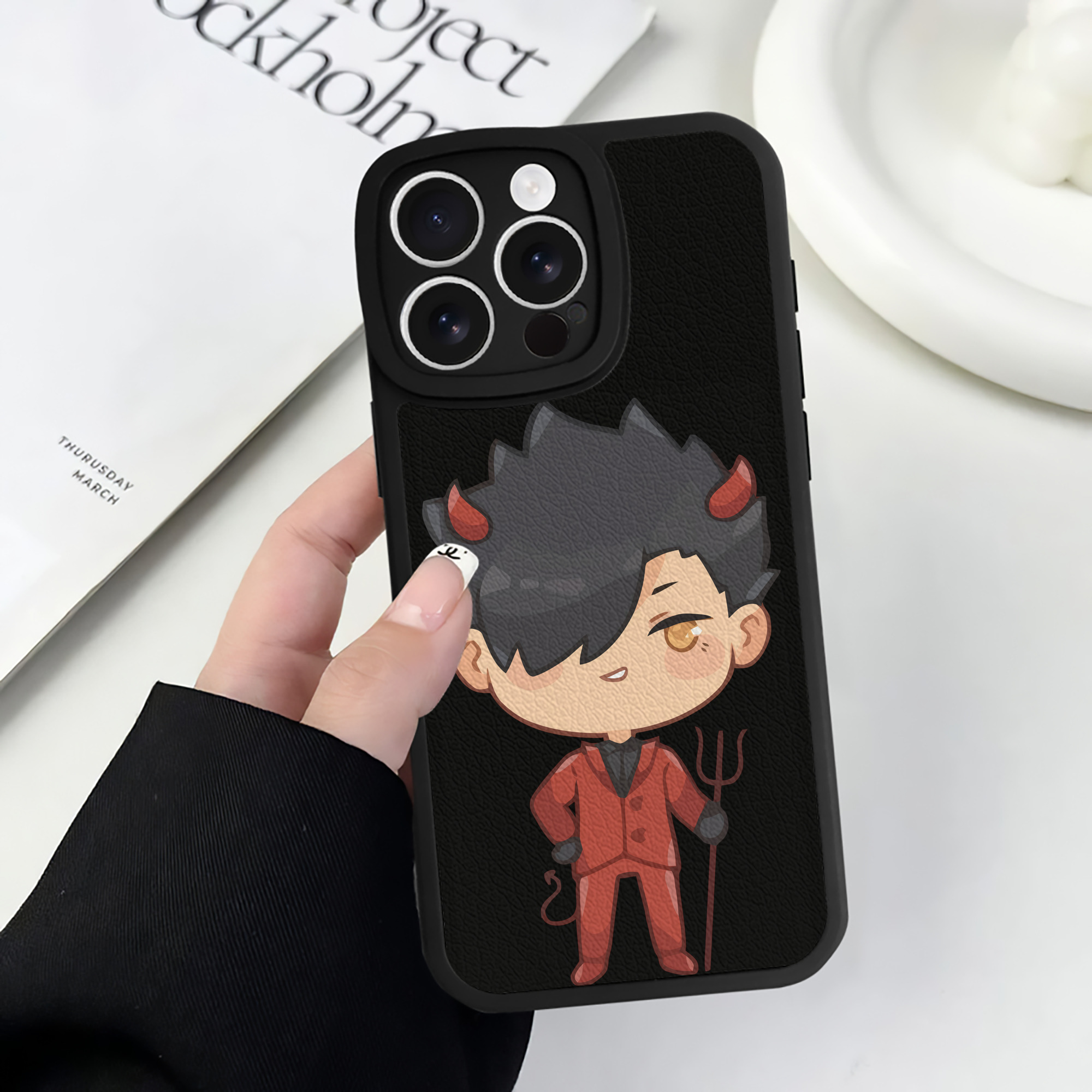 （画像用） ハイキュー!! Haikyu!! 【iPhone 16シリーズ対応】シリコンスマホケース（レザー調） 材質：シリコン